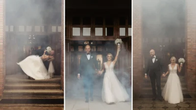 Fotografia ślubna – spektakularne wyjście pary młodej z kościoła w Czerwionce - Leszczyny